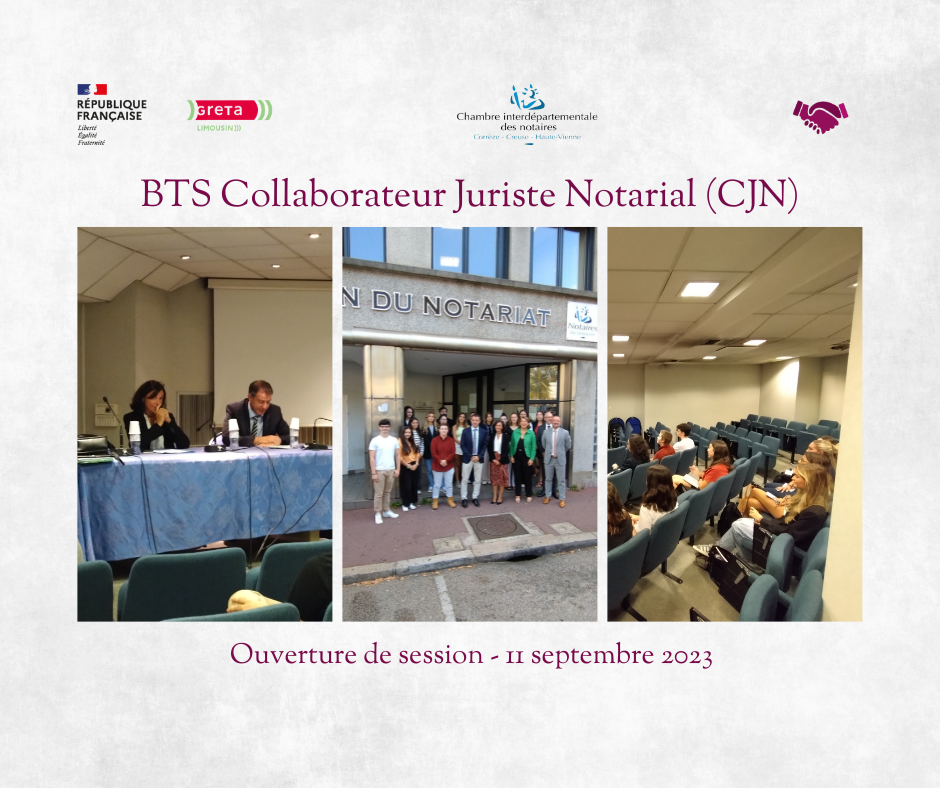 Ouverture Du BTS Collaborateur Juriste Notarial CJN GRETA Du Limousin