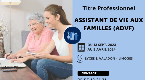 Titre Professionnel Assistant de vie aux familles (ADVF) à Limoges - 87