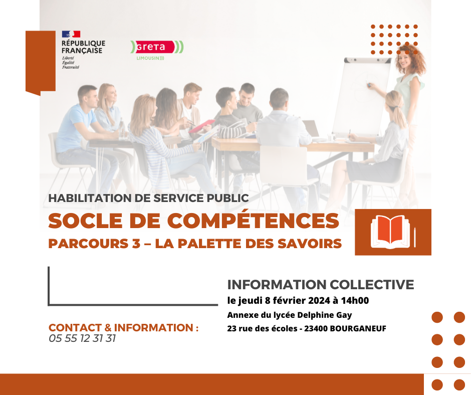 Information Collective Socle De Comp Tences Parcours La Palette