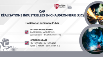 CAP Réalisations Industrielles en Chaudronnerie (RIC) - Options Chaudronnerie et Soudage