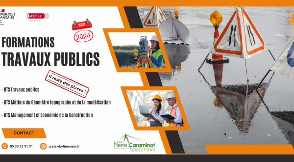 Il reste des places pour nos formations Travaux Publics en alternance