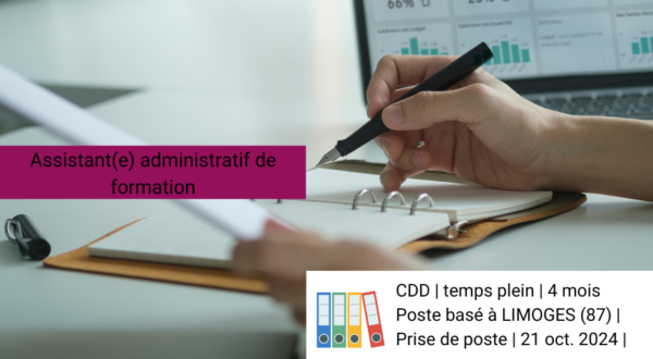 Offre d'emploi : Assistant(e) administratif(ve) de formation