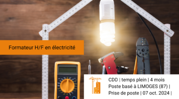 Offre d'emploi : Formateur H/F en électricité à Limoges (87)