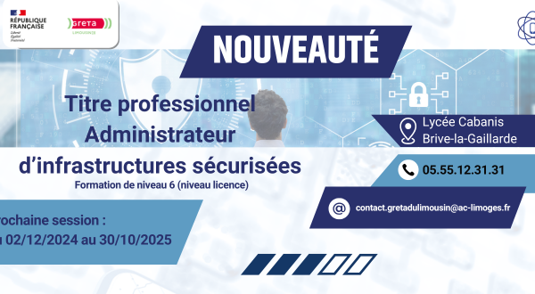 Formation : Titre Professionnel Administrateur d'Infrastructures Sécurisées